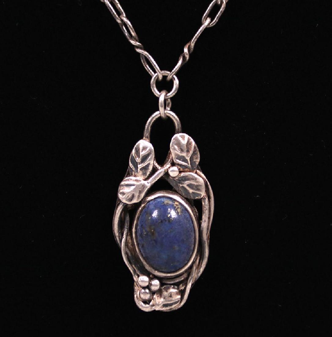 Arts & Crafts Sterling Silver and Gemstone Pendant (1 of 2)