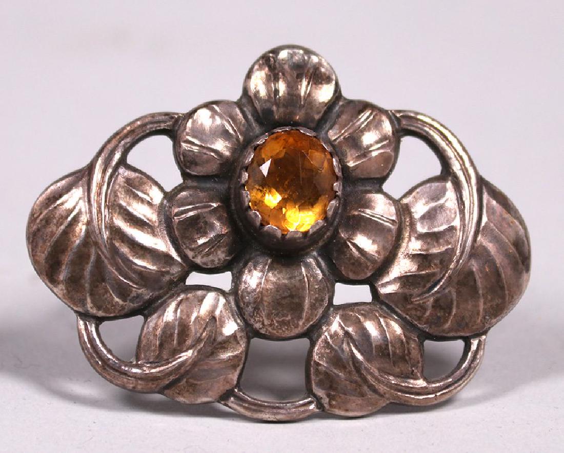 Arts & Crafts Sterling Silver Floral Brooch (1 of 1)