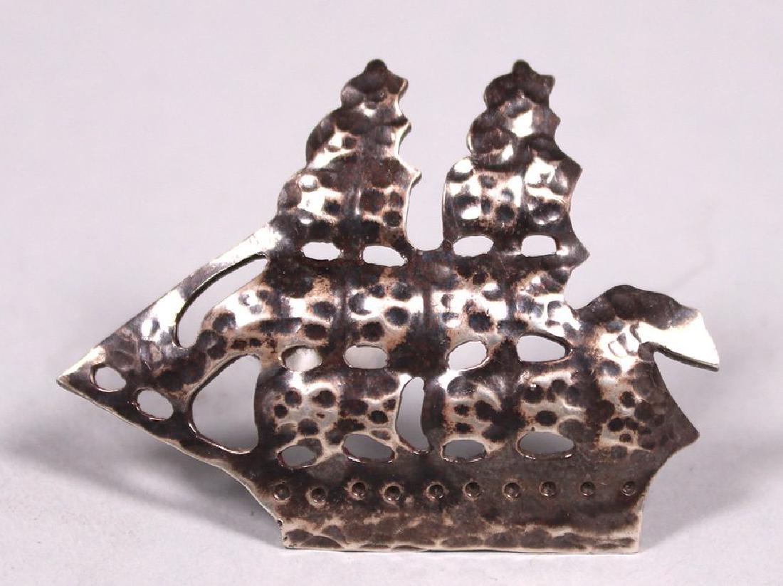 Franklin Porter Hand-hammered Sterling Silver Brooch (1 of 2)