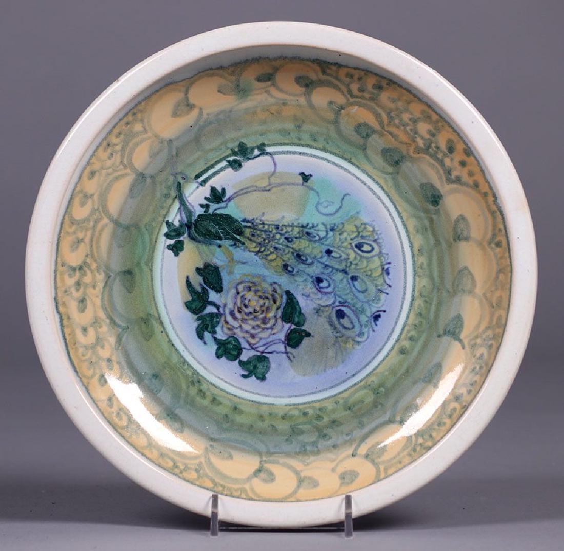 Arequipa Pottery Decorated Bowl with Peacock Motif (1 of 3)