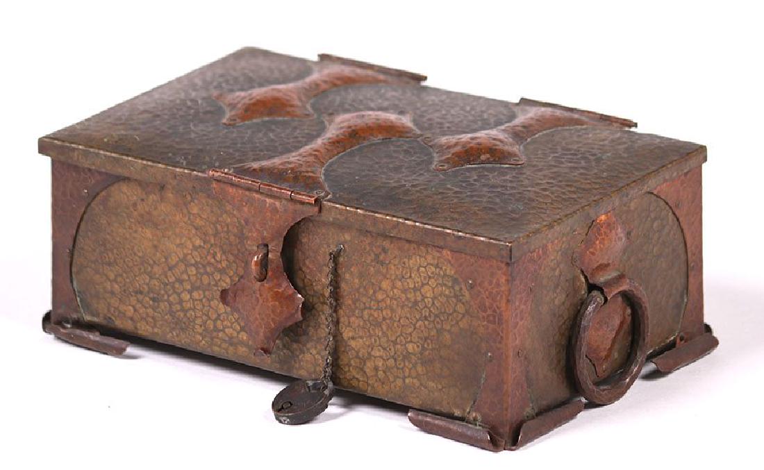 Arts & Crafts Hammered Copper and Brass Box (1 of 4)