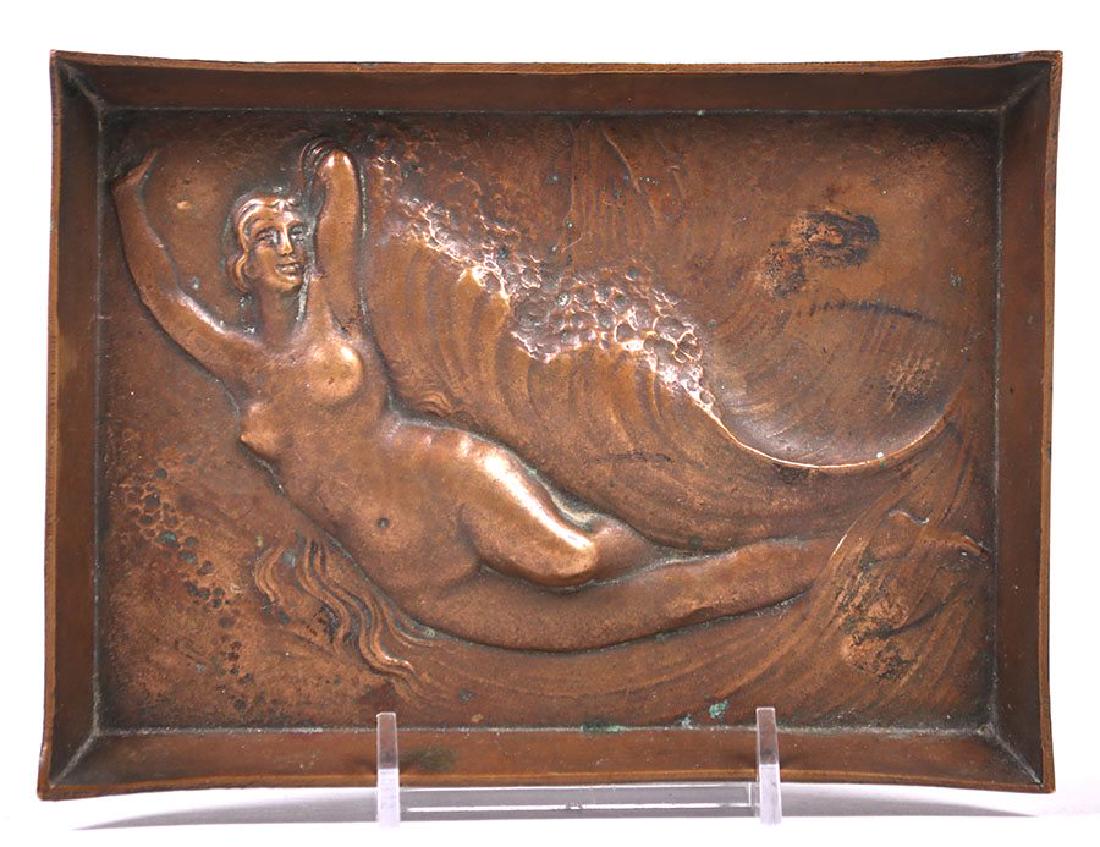 Clemens Friedell (Pasadena CA) Cast Bronze Tray w/ Nude: Clemens Friedell " Pasadena CA cast bronze nude tray. Signed. Excellent original patina. 7" x 5" Spend $5000 or more at this auction and all of your SHIPPING IS FREE within the lower 48 states.SHIPPI