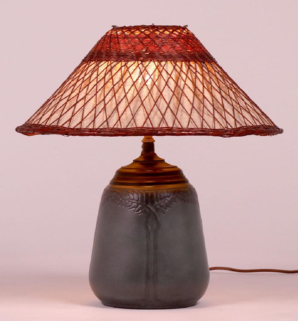 Marblehead Pottery Lamp Signed by Hannah Tutt (1 of 4)