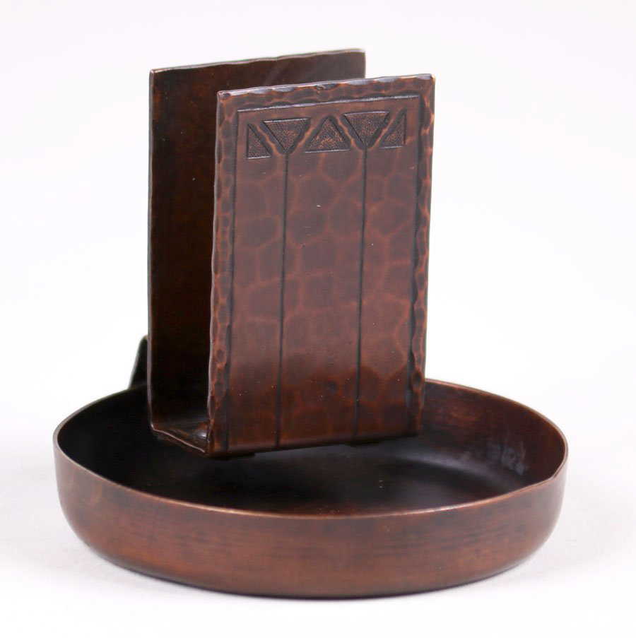 Roycroft Hammered Copper Match Holder/Ashtray