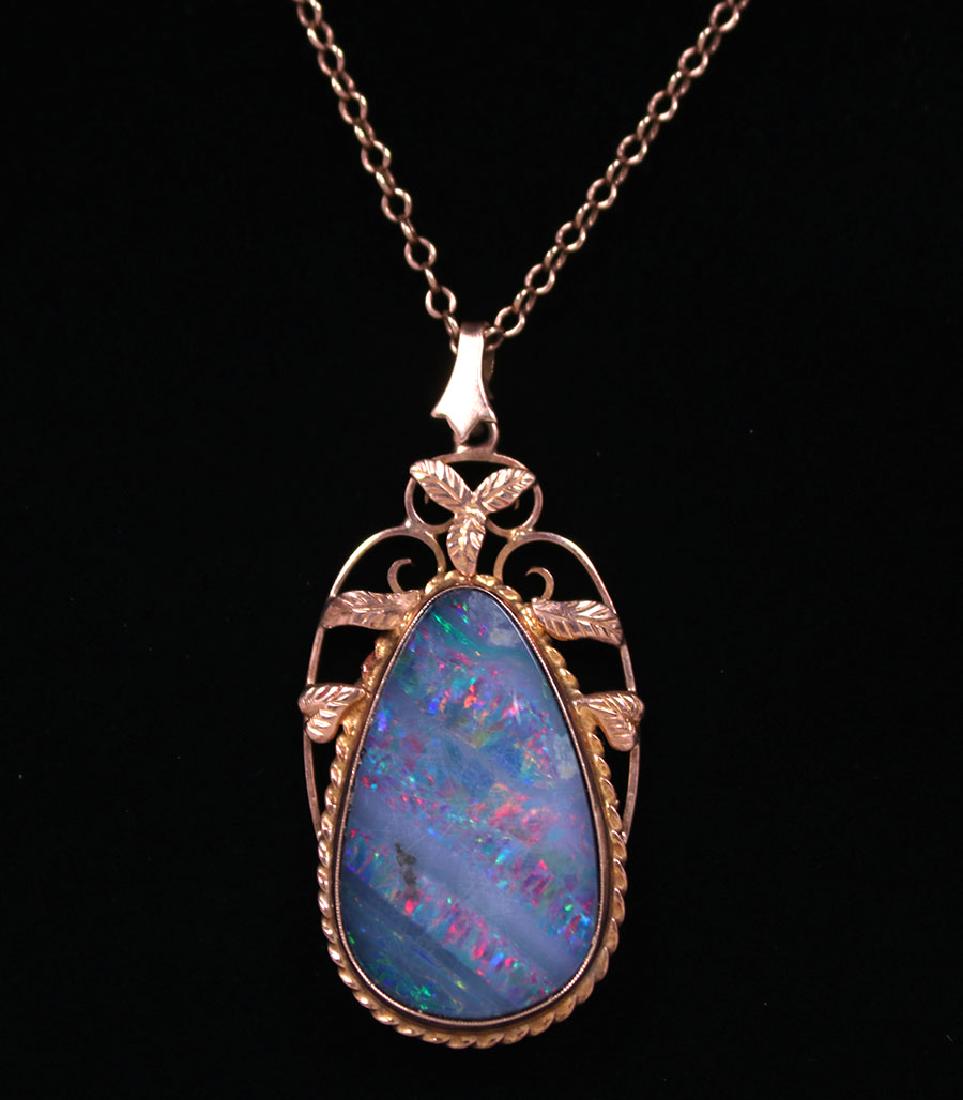 Boston Arts & Crafts 10k Gold Pendant Necklace (1 of 2)