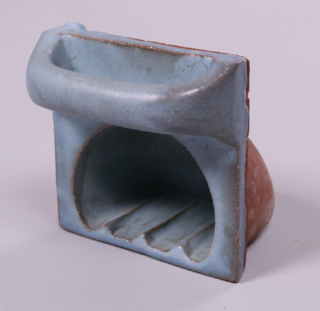 Grueby/Pardee Matte Blue Soap Dish Tile (1 of 3)