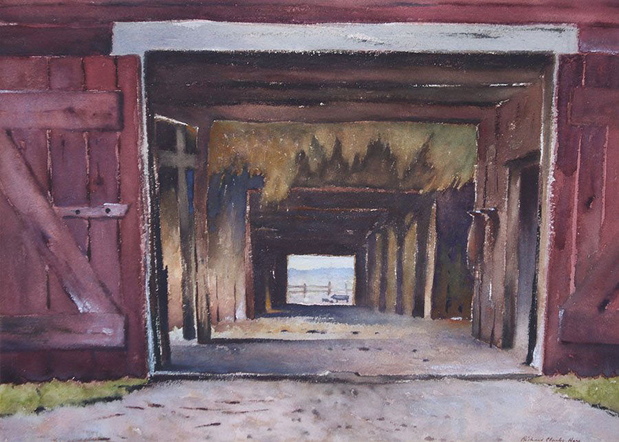 Richard Clark Hare Watercolor "Adirondack Barn" (1 of 4)