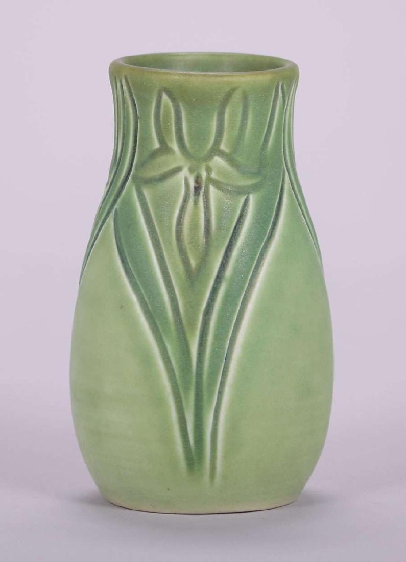 Rookwood Carved Matte Green Vase by Marie Rauchfuss (1 of 4)