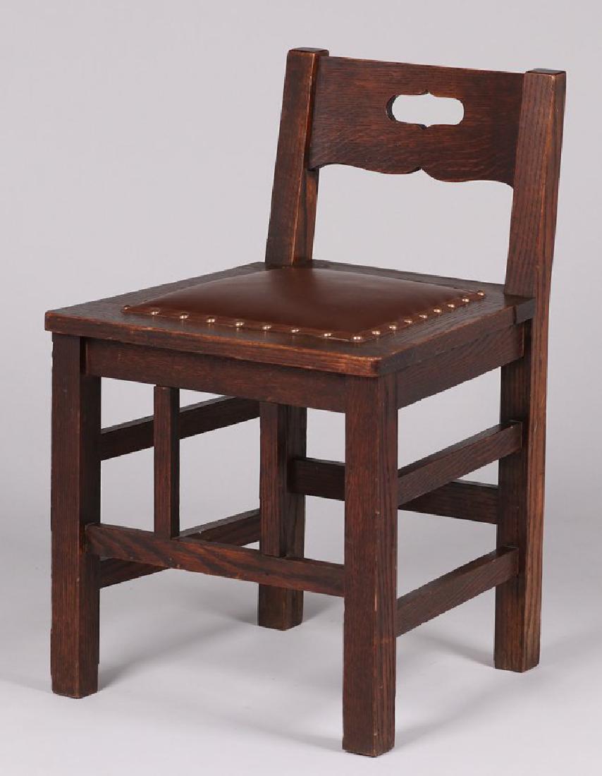 Stickley Brothers Vanity Side Chair: Stickley Brothers vanity side chair. Unsigned. Excellent original finish. 28"h x 18"w x 17"d Spend $5000 or more at this auction and all of your SHIPPING IS FREE within the lower 48 states. SHIPPING
