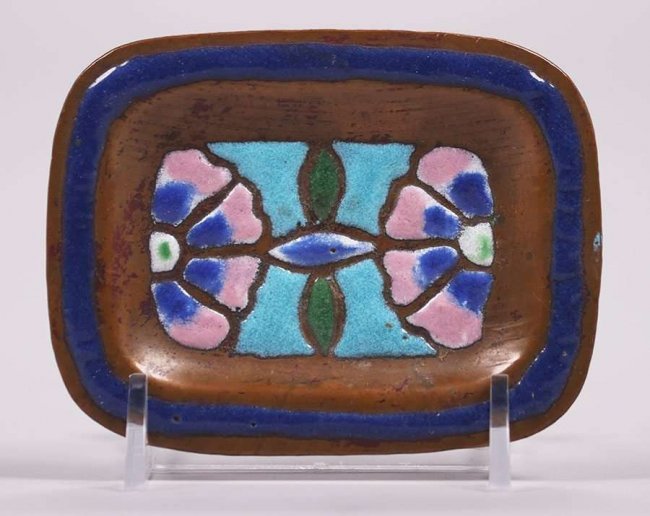 Harry Dixon Hammered Copper Enamel Tray (1 of 2)