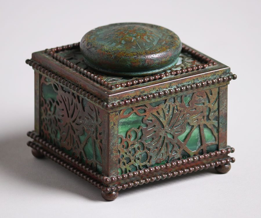 Tiffany Studios Grapevine Overlay Inkwell (1 of 4)