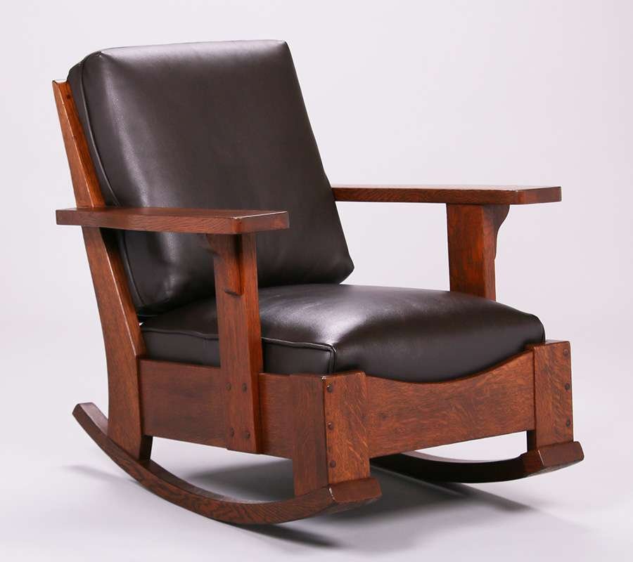 Large Limbert #819 Rocker: Limbert #819 rocker. Signed. Very nicely refinished. 34″h x 32.75″w x 36″d. Spend $5000 or more at this auction and all of your SHIPPING IS FREE within the lower 48 states.SHIPPING