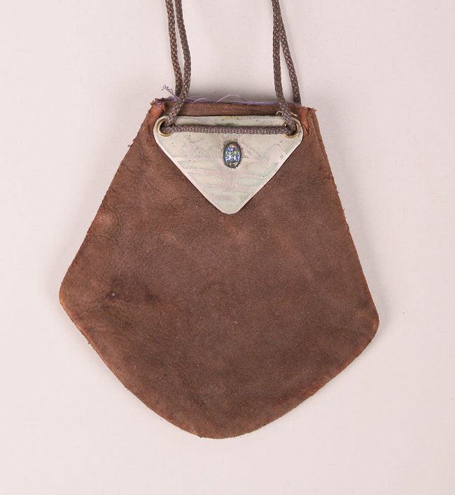 Small Forest Craft Guild Copper & Leather Purse c1910 (1 of 2)