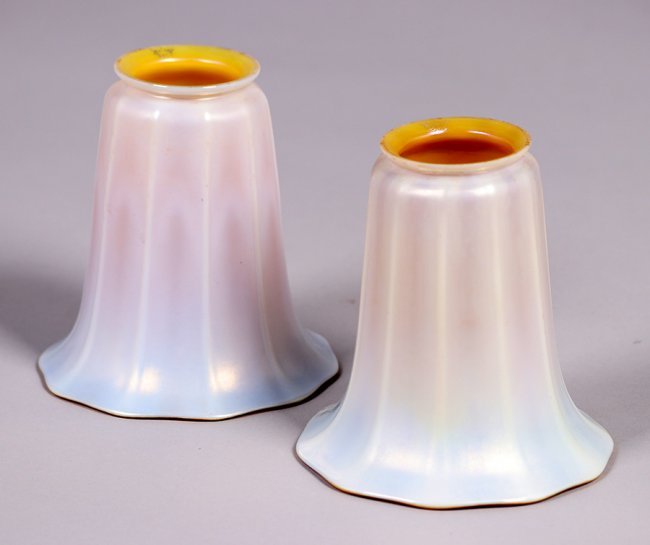 Pair of Stueben Art Glass Shades (1 of 3)