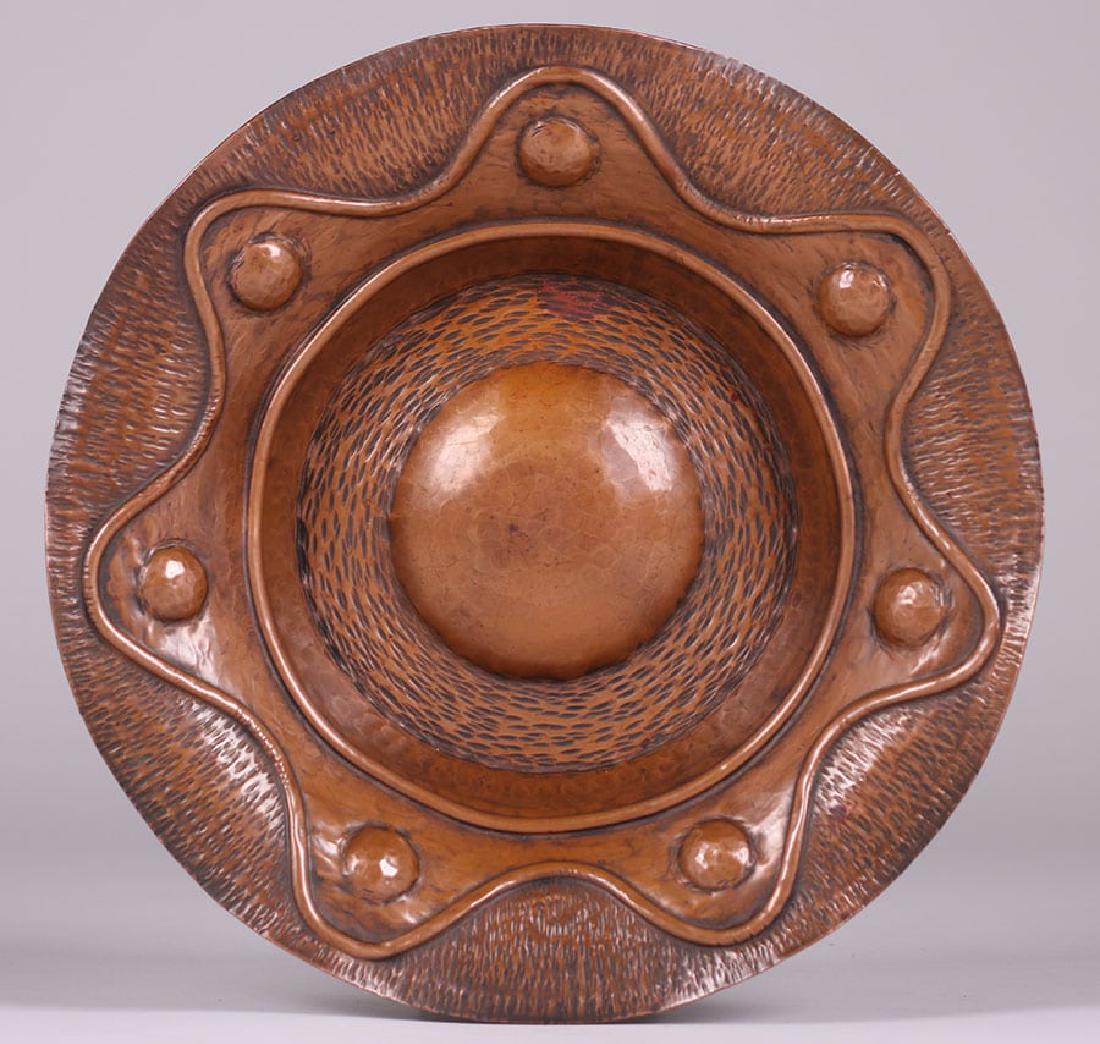Arts & Crafts Hammered Copper Plaque c1910 (1 of 3)