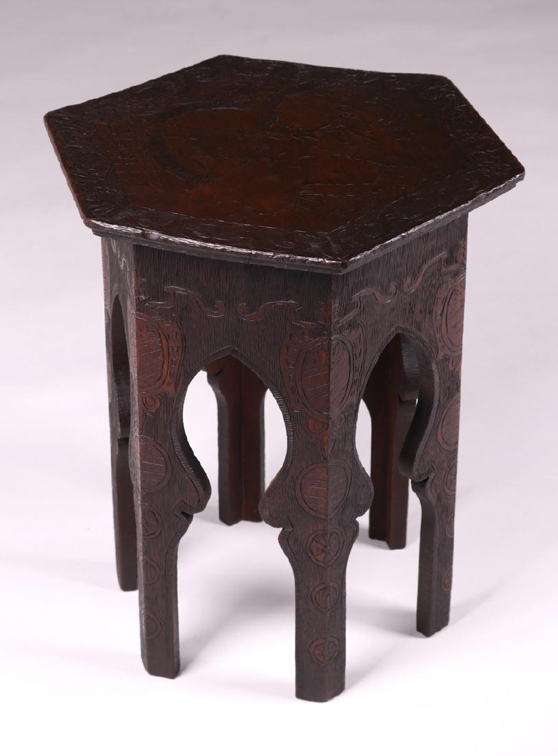 Arts & Crafts Pyrography Taboret c1905 (1 of 2)