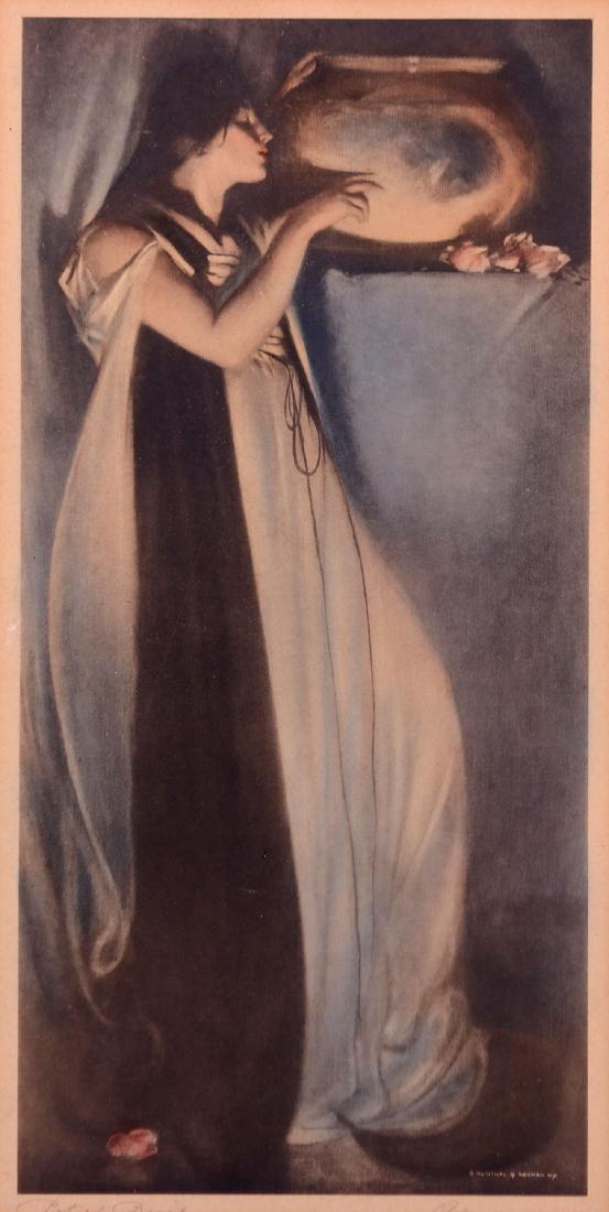 John White Alexander Lithograph "Pot of Basil" c1910 (1 of 6)