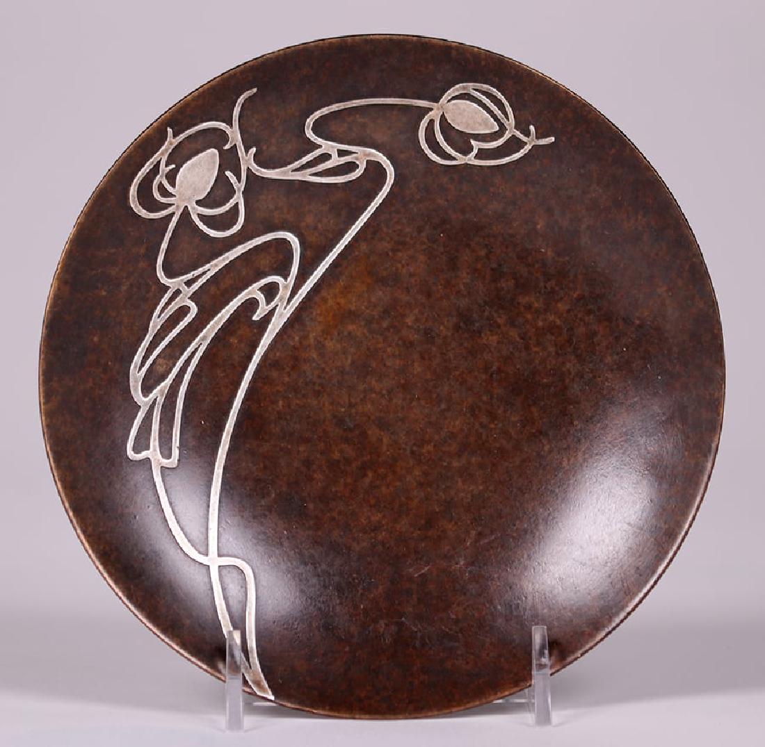 Heintz Sterling on Bronze Art Nouveau Card Tray (1 of 2)