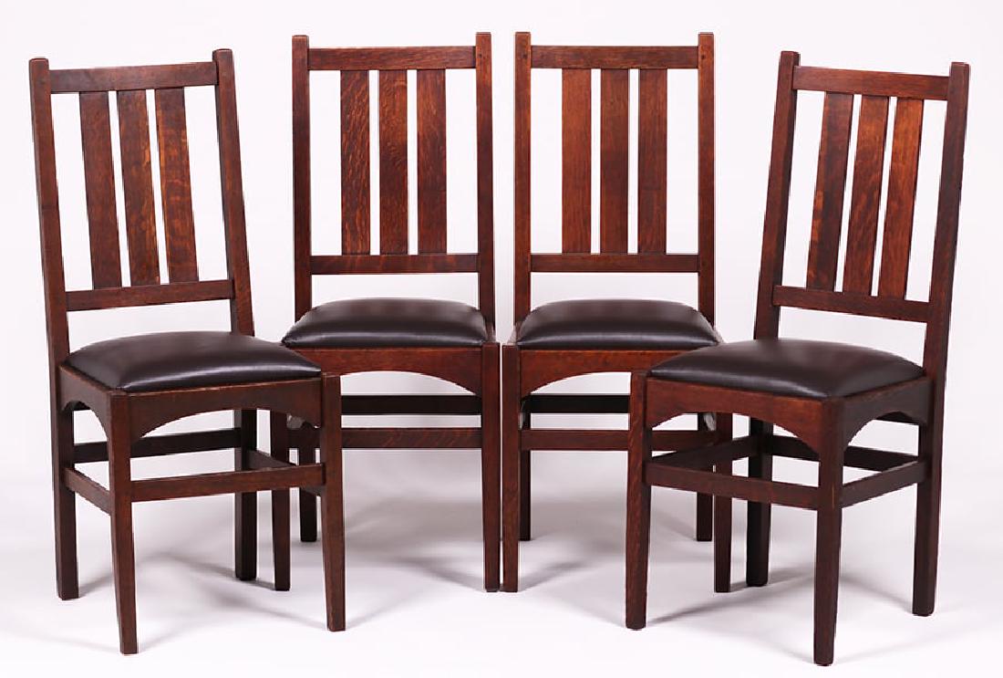 Set of 4 Gustav Stickley - Harvey Ellis Dining Chairs (1 of 2)