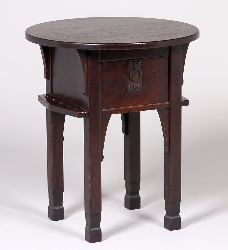 Imperial Furniture Co Smoker's Cabinet c1910: Imperial Furniture Co smoker's cabinet c1910. Unsigned. Original finish except top refinished. 26″h x 22″d. Spend $5000 or more at this auction and all of your SHIPPING IS FREE within the