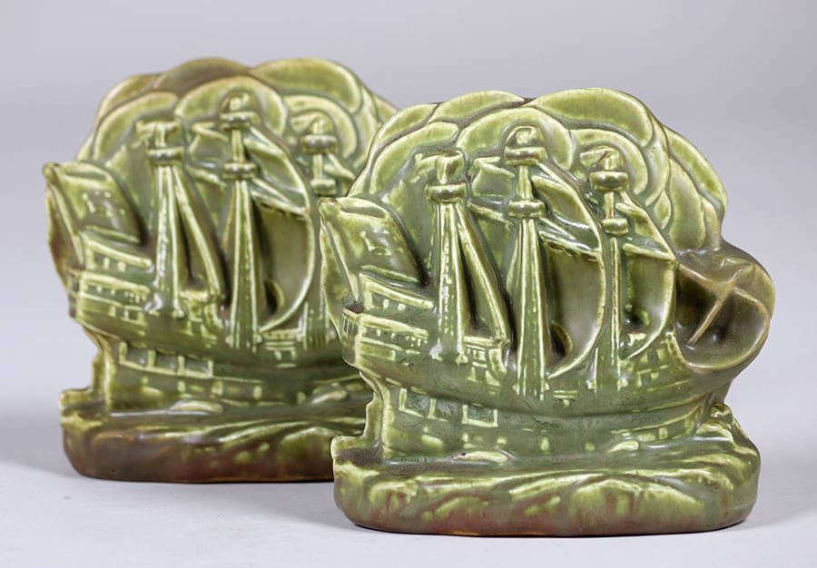 Rookwood Galleon Ship Bookends 1927 (1 of 3)