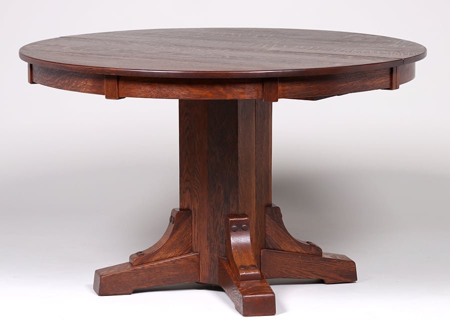 Stickley Brothers 48"d Block Skirt Dining Table c1910 (1 of 1)