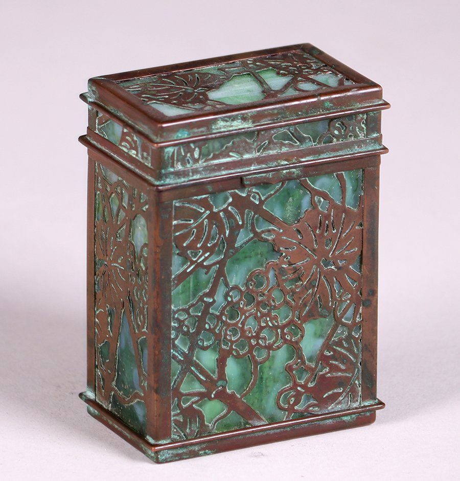 Tiffany Studios Bronze Overlay Double Card Box (1 of 5)