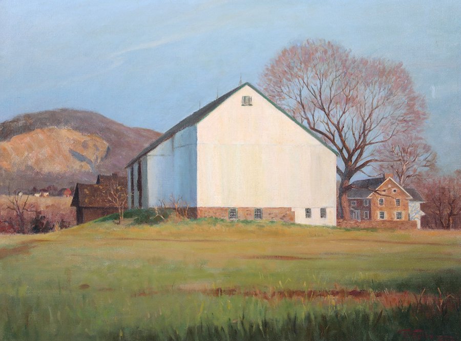 Franz Felix Painting "The White Barn" WPA Era c1930s (1 of 5)