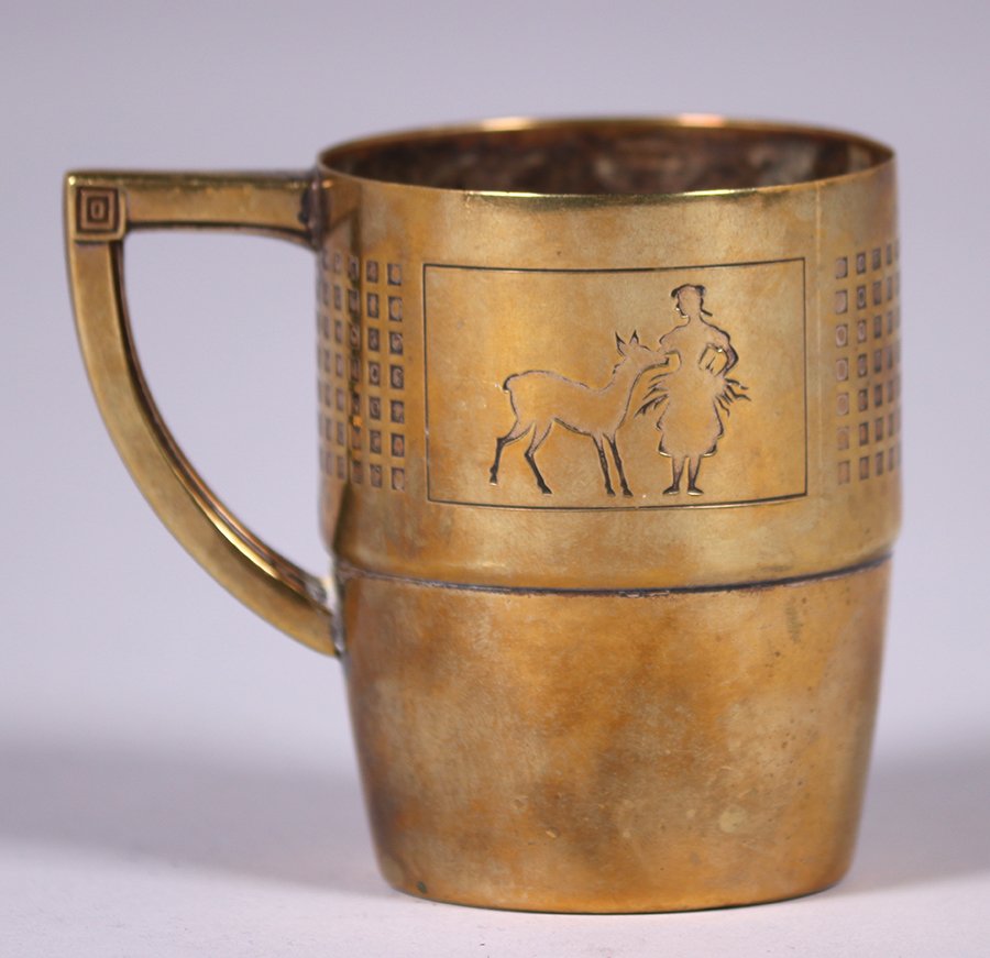 WMF German Arts & Crafts Brass Cup c1910s (1 of 4)