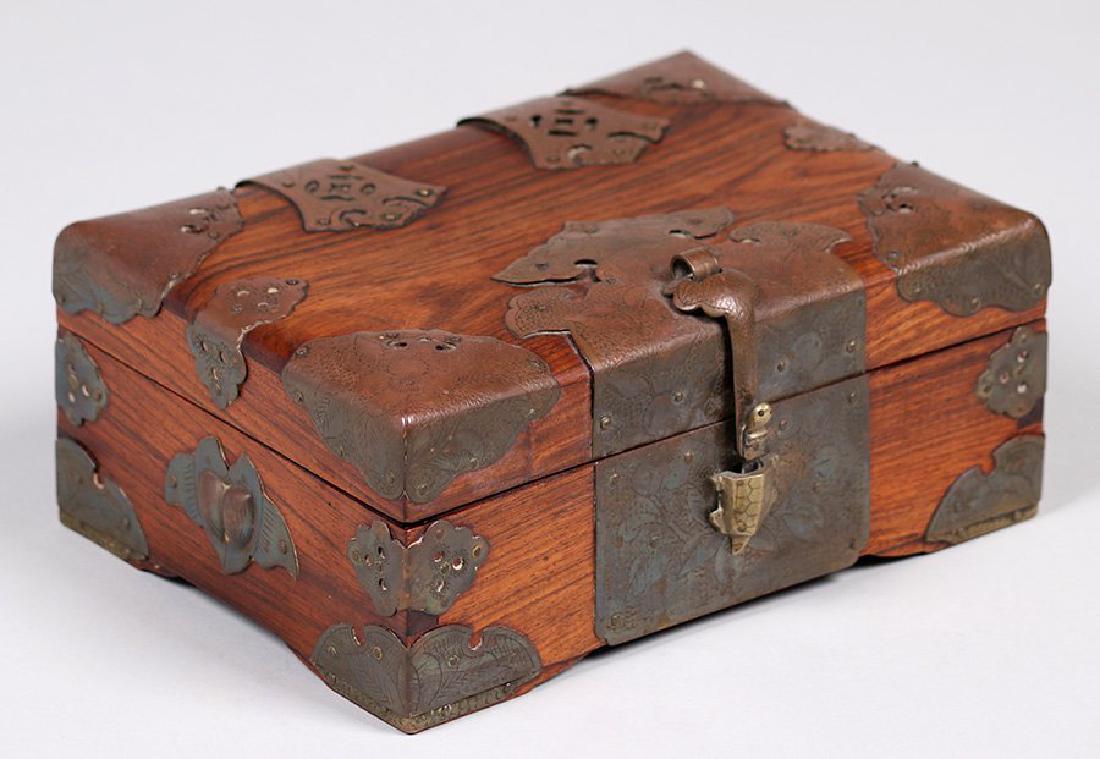 Antique Chinese Wood and Brass Box c1910 (1 of 9)