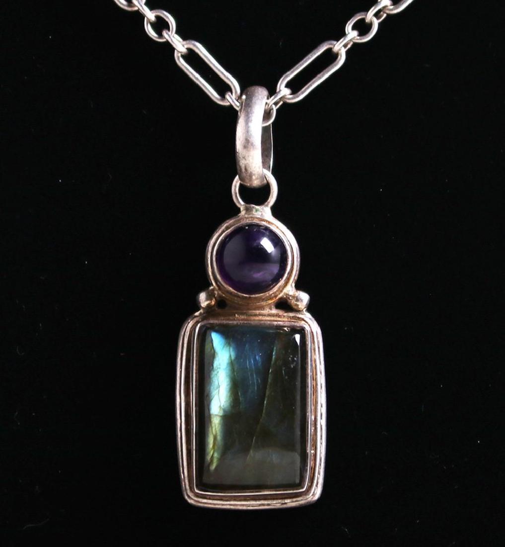 Arts & Crafts Sterling Silver Amethyst & Labradorite (1 of 2)