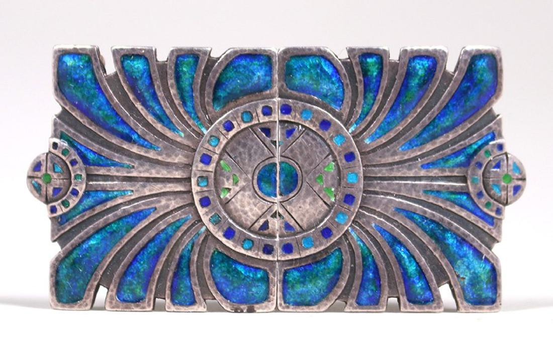 Liberty & Co Sterling Silver & Enamel Belt Buckle (1 of 5)