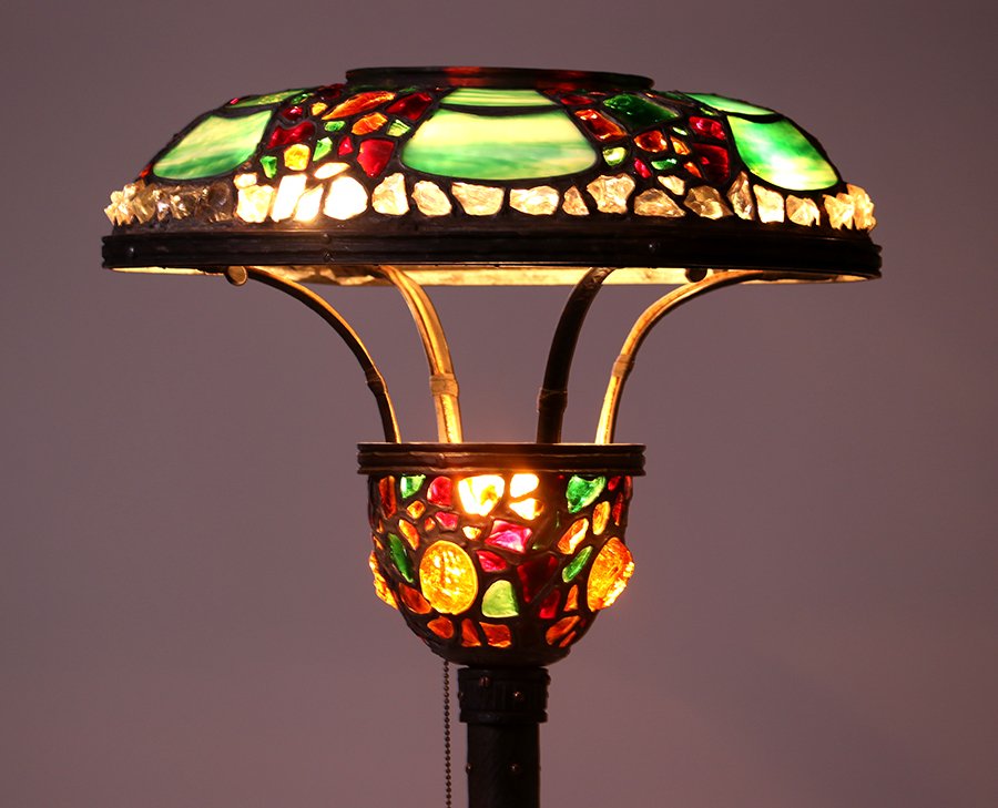 Austrian Leaded Glass Floor Lamp c1910 (1 of 7)