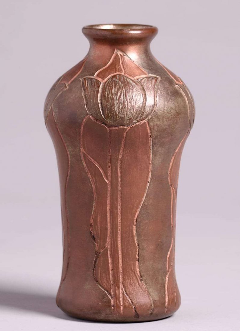 Owens Pottery Copper-Clad Vase c1910 (1 of 4)