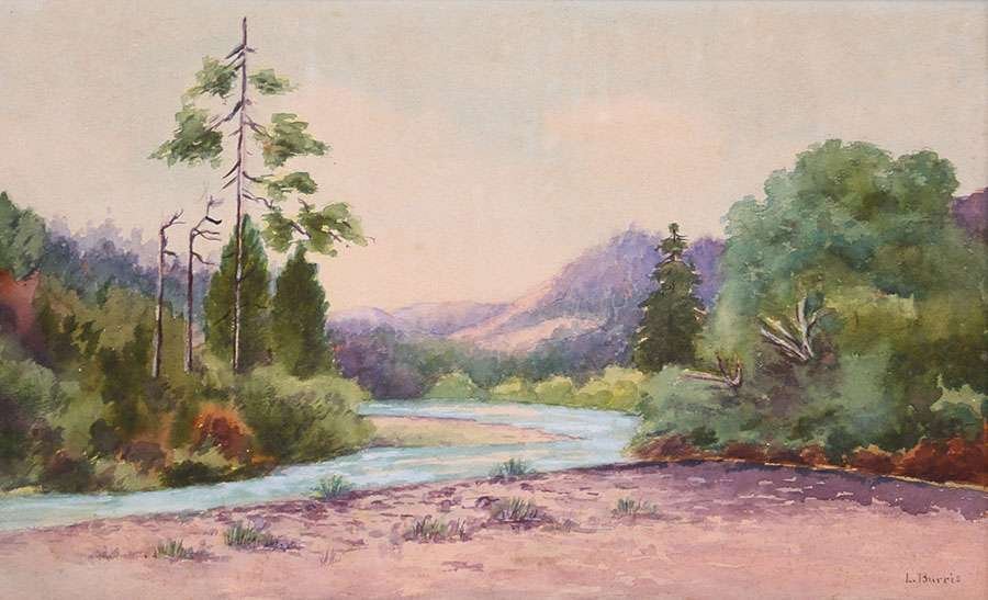L. Burris Watercolor Russian River c1915 (1 of 3)