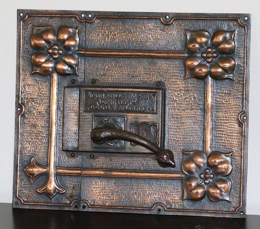 John Wills & Sons Architects Hammered Coper Door Plate (1 of 8)