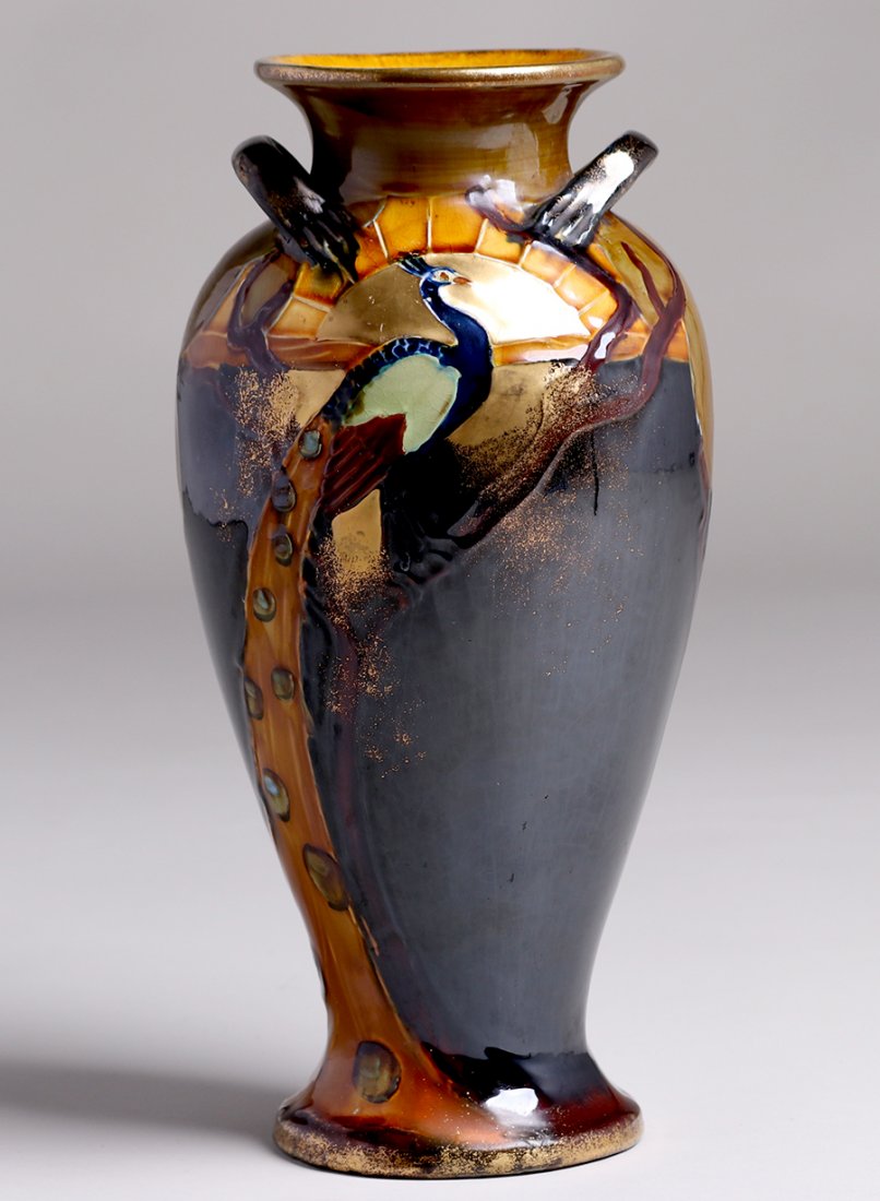 Phoenix Ware English Arts & Crafts Peacock Vase (1 of 4)