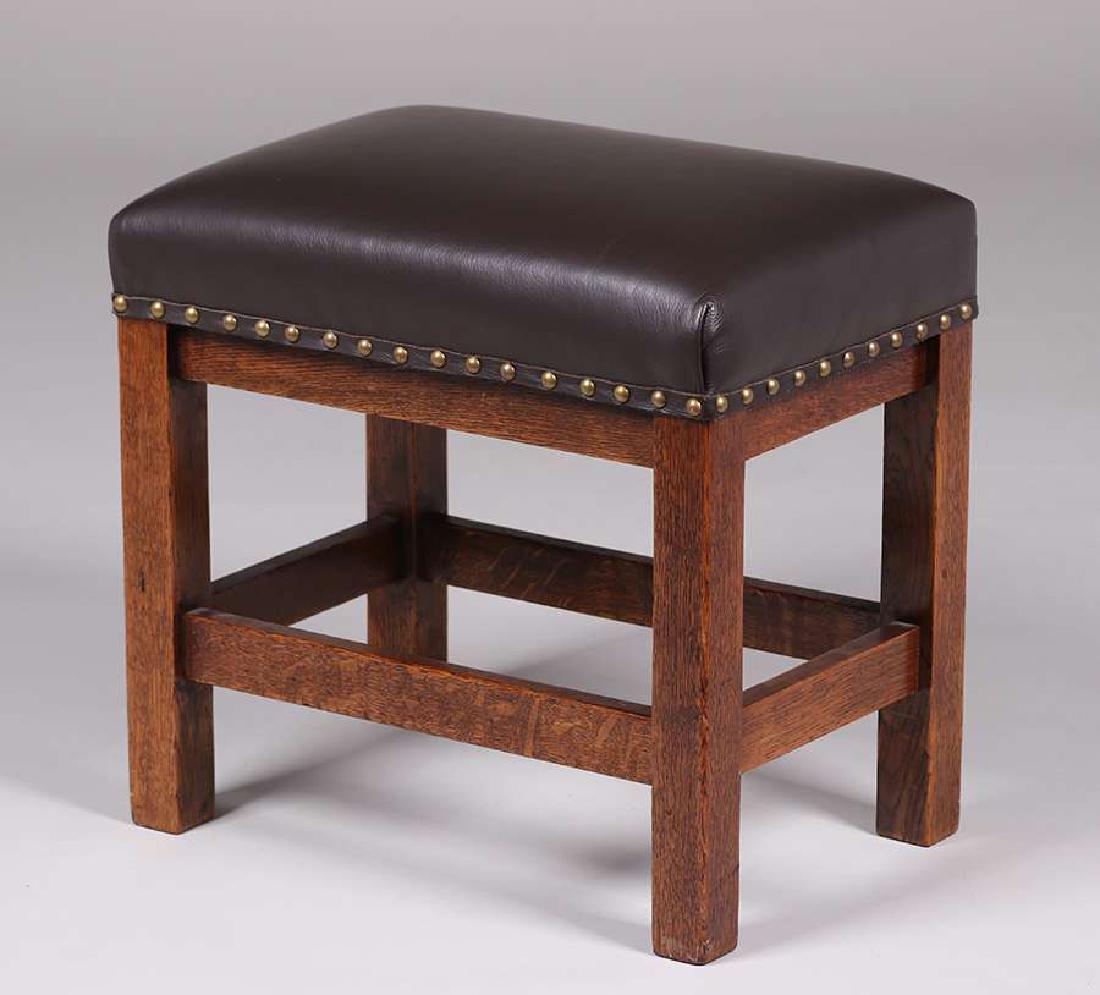 Arts & Crafts Tall Oak Footstool c1910 (1 of 2)