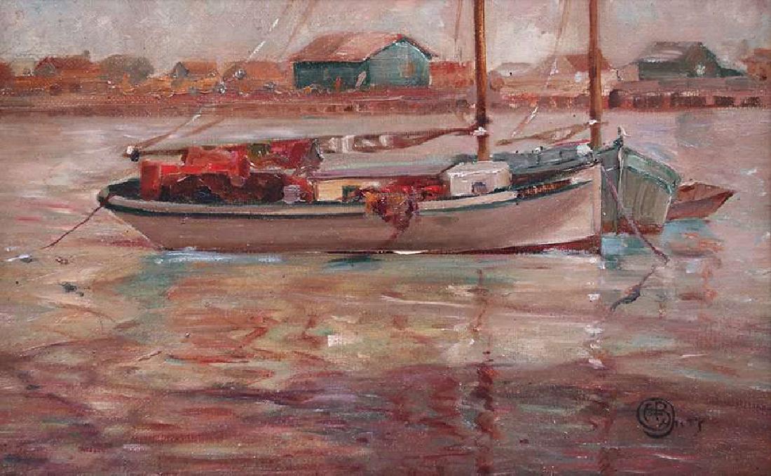 H. B. Miles Harbor Scene Painting c1910 (1 of 3)