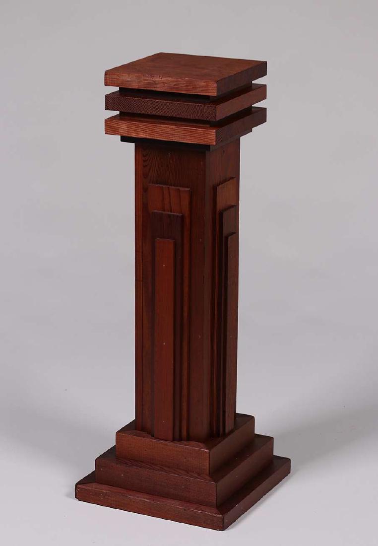 California Arts & Crafts Redwood Square Pedestal c1910