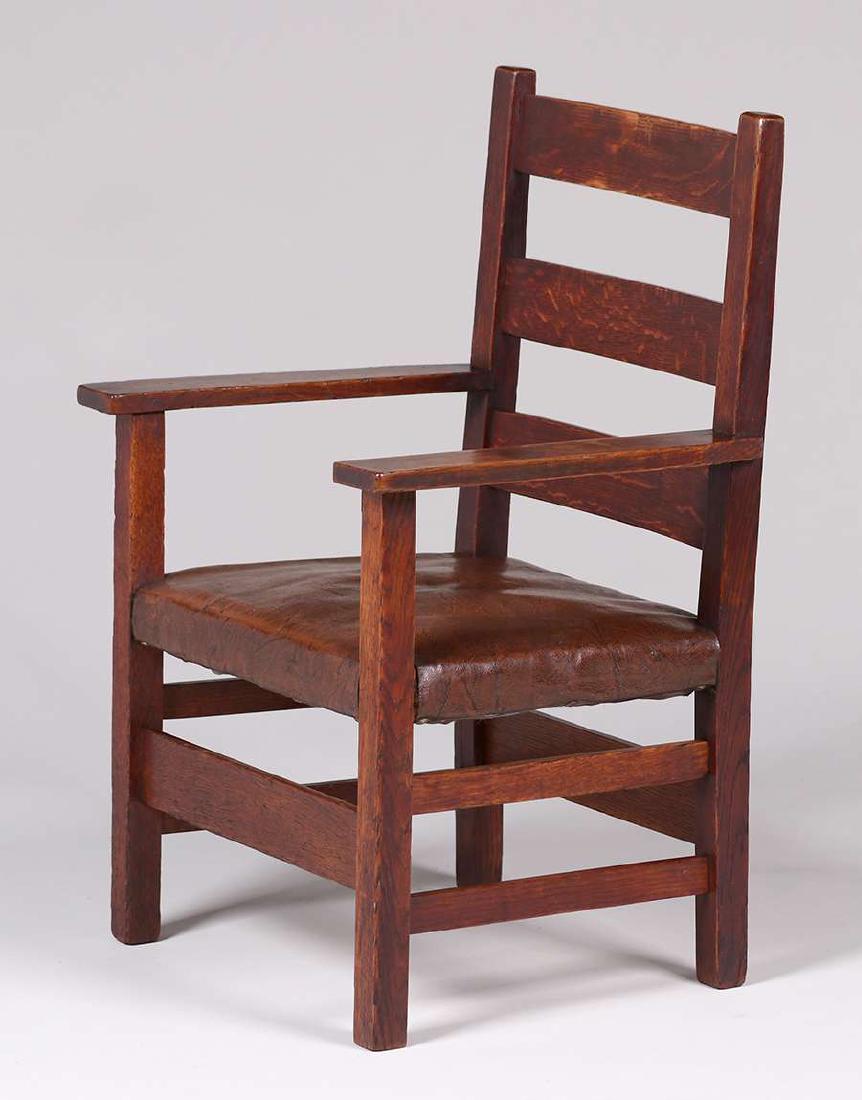 Gustav Stickley Child's Ladder Back Armchair c1905-1910 (1 of 4)