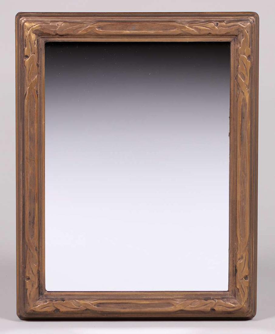 Arts & Crafts Hand-Carved Framed Mirror c1910 (1 of 2)
