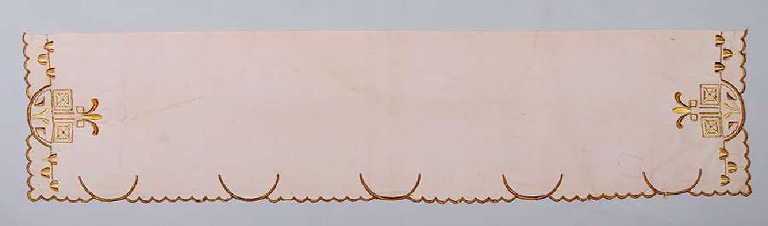 Arts & Crafts Hand-Embroidered Sideboard Runner Linen (1 of 1)