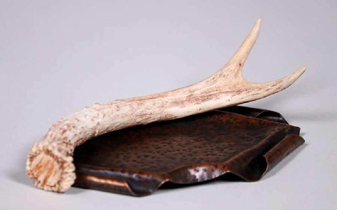 Arts & Crafts Hammered Copper Antler Tray c1910 (1 of 4)