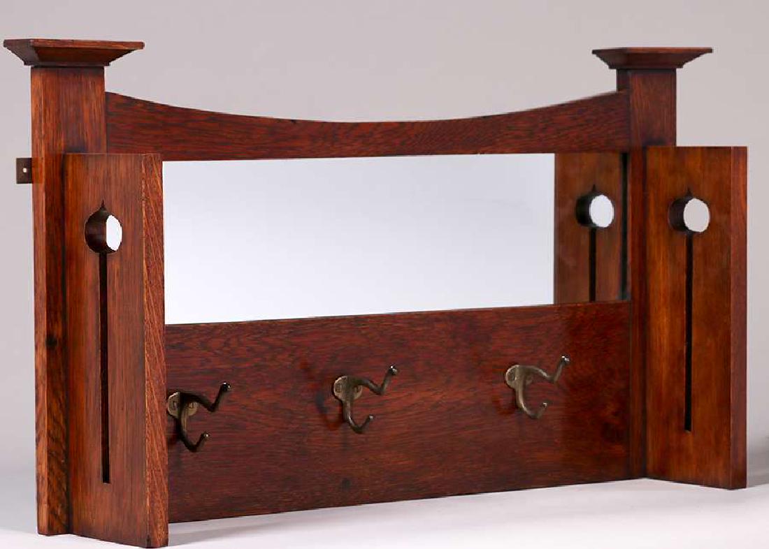 English Arts & Crafts Cutout Hall Mirror c1905 (1 of 3)