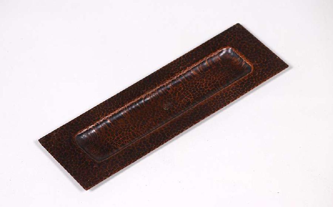 Roycroft Hammered Copper Rectangular Pen Tray (1 of 3)