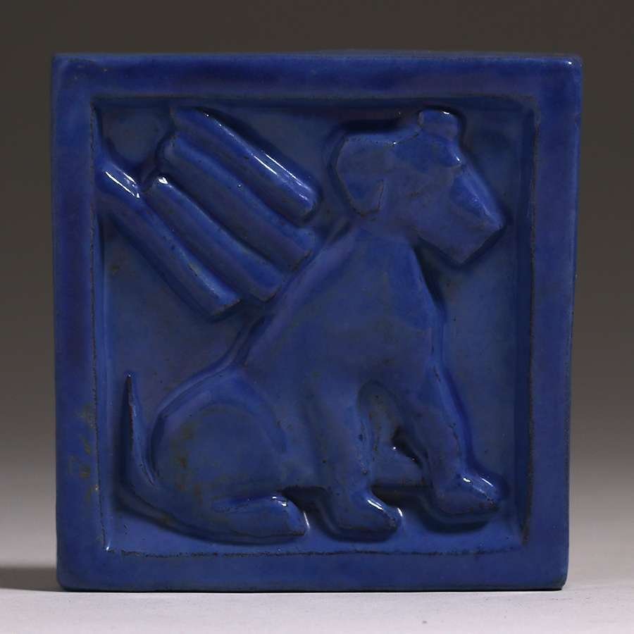 California Faience - Virginia McBride Art Deco Dog Tile (1 of 1)