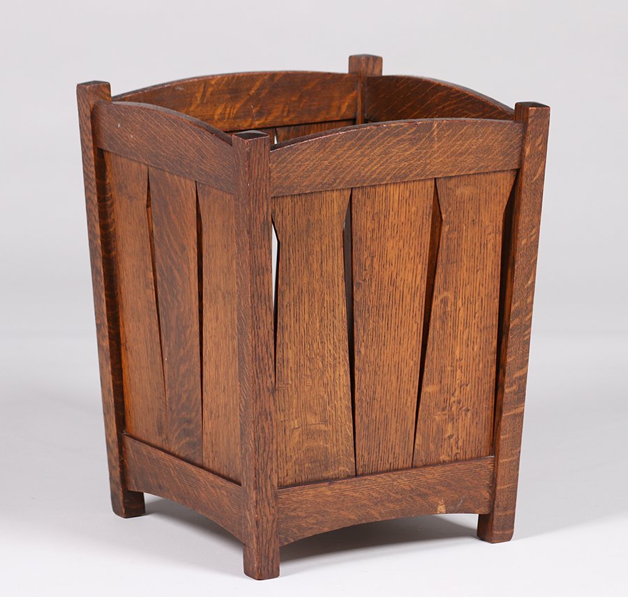 Grand Rapids Slatted Waste Basket c1910 (1 of 2)