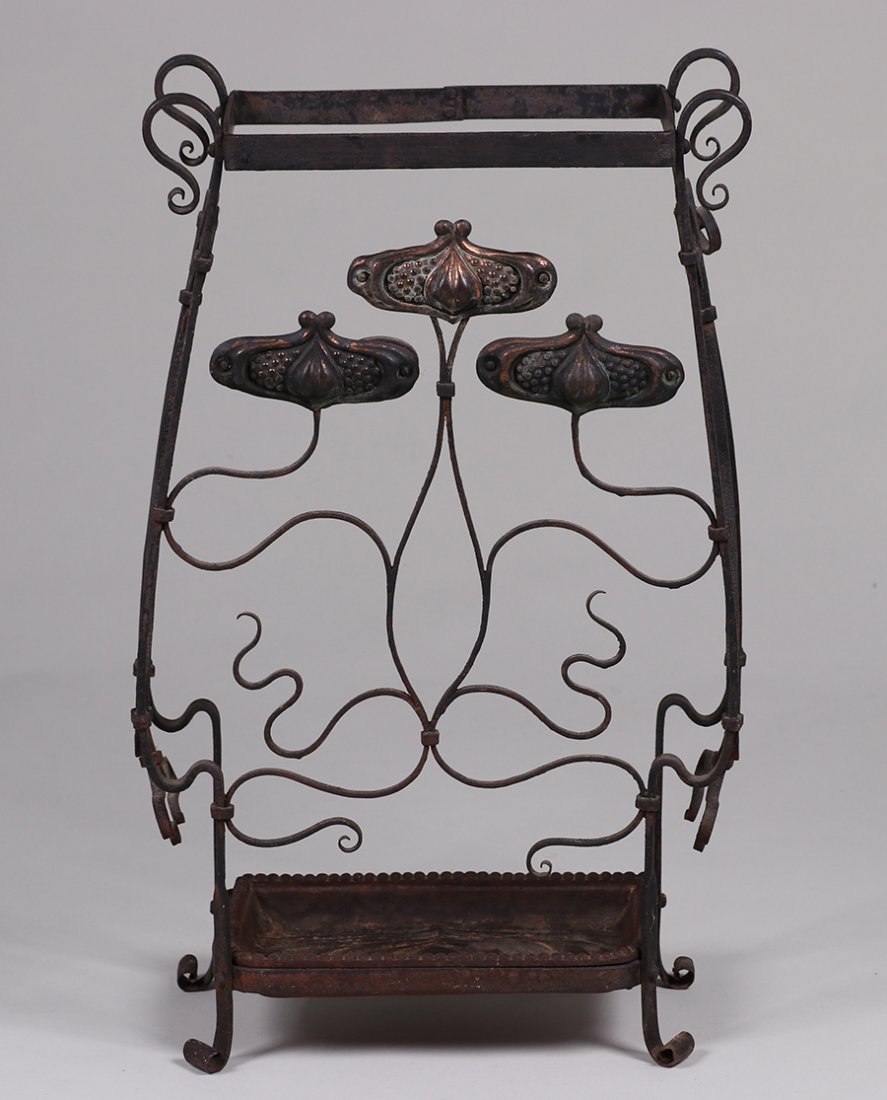 English Arts & Crafts Hand-Forged Iron Umbrella Stand (1 of 5)