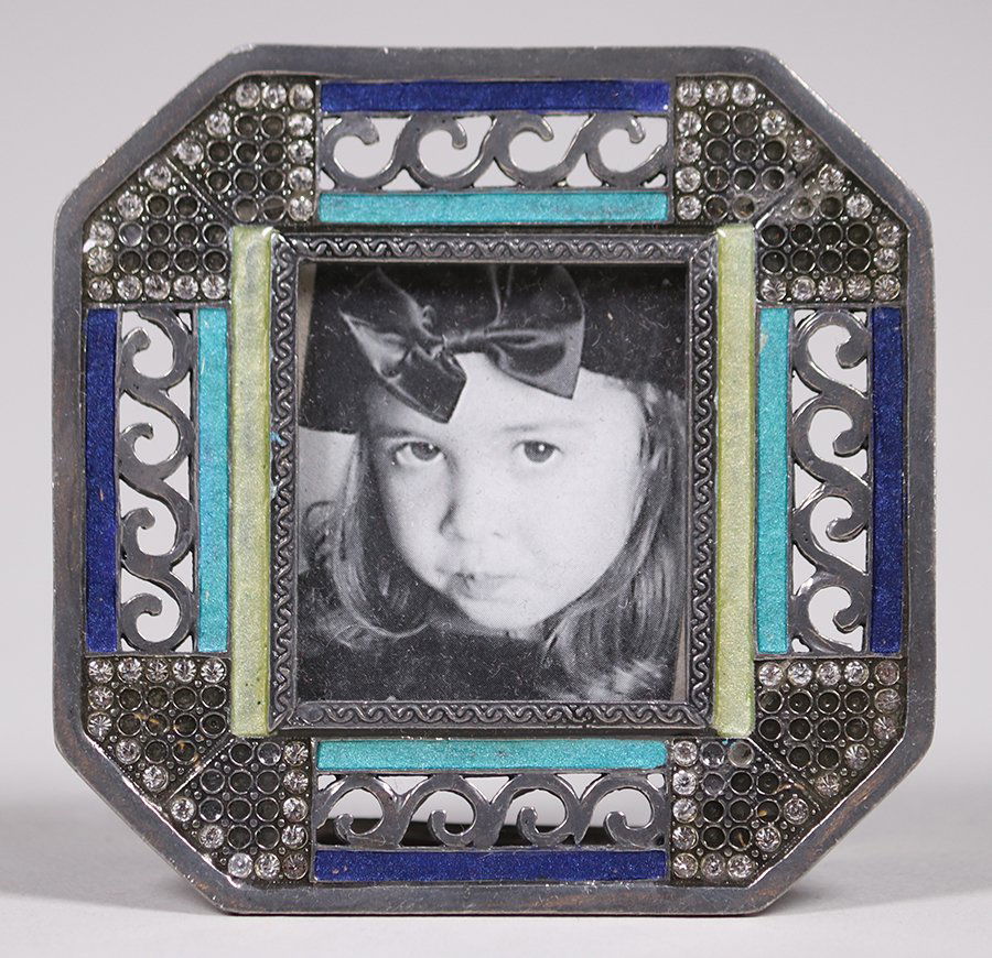 French Art Deco Enameled Pewter Frame c1920s (1 of 3)